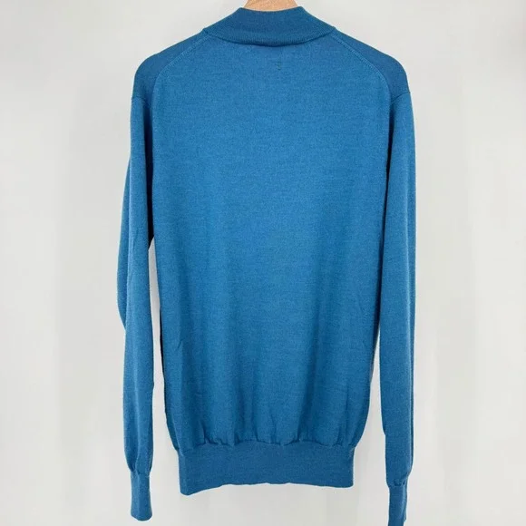 Peter Millar Quarter Zip Sweater Mens Large Blue Crown Soft Knit Pullover READ - Picture 4 of 9